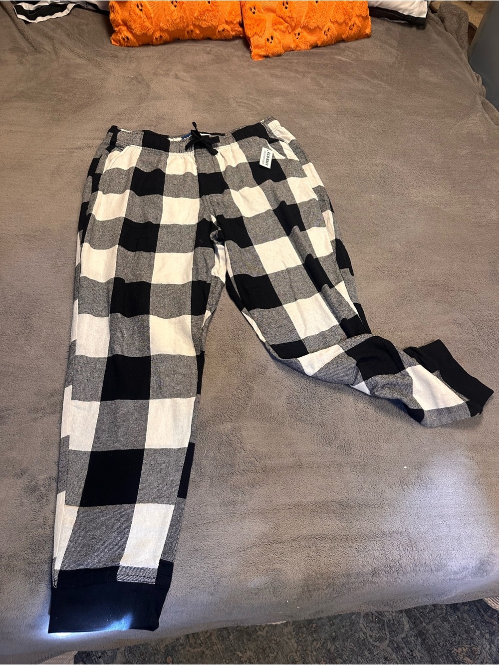 Old Navy Black & White Buffalo Check Women's Jogger Sweatpants